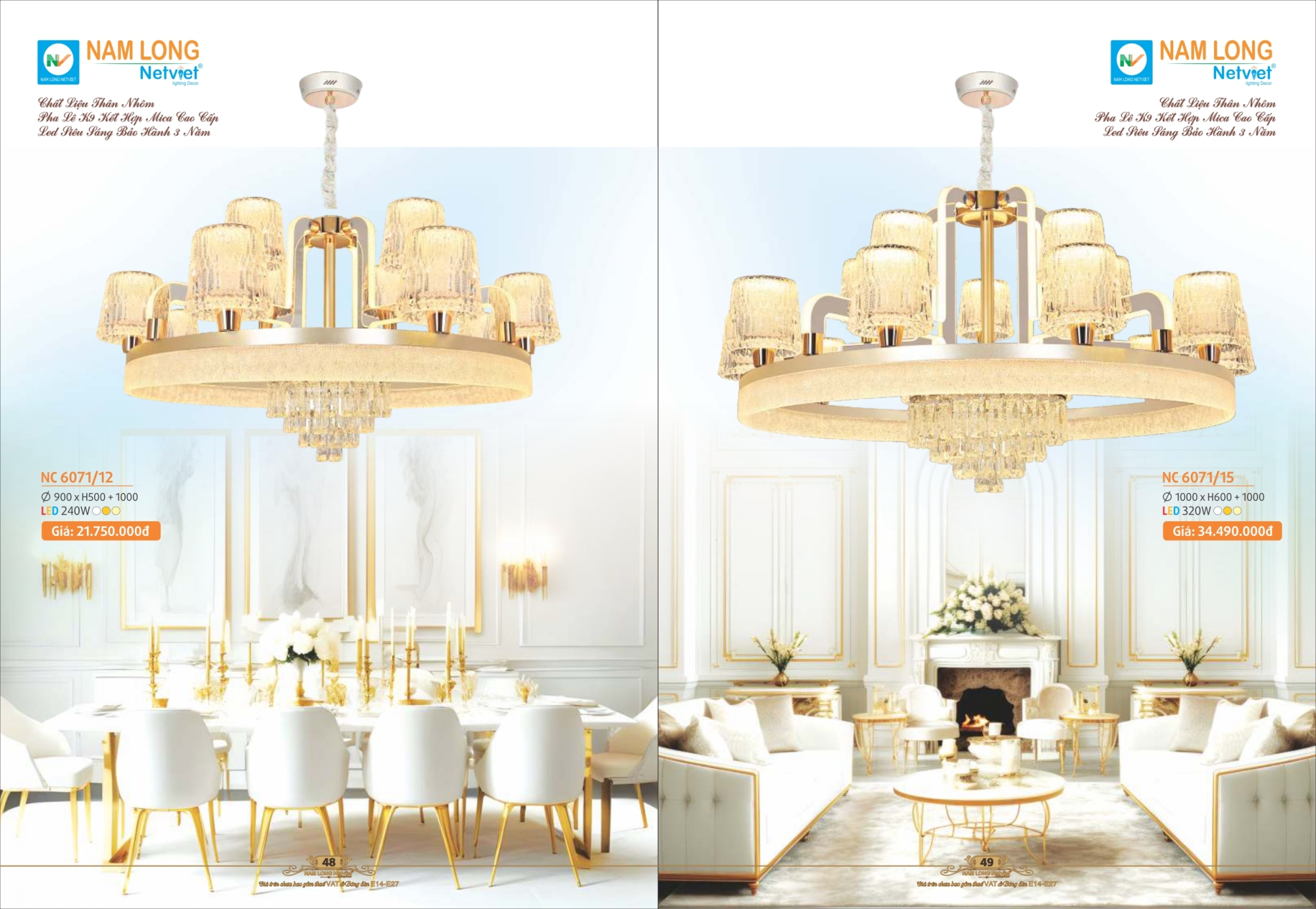 Bảng giá đèn trang trí Nam Long